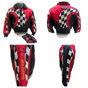Vintage Polaris Snowmobile Jacket 1990s Boys Size 12 Indy Racing Union Made USA